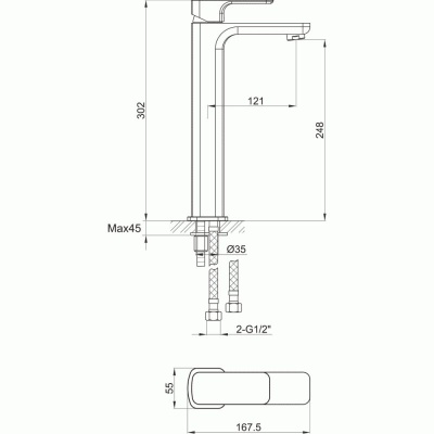 Flite Extra Tall Basin Mixer - Chrome